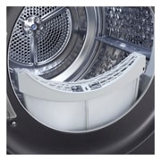 This RHX7010TBB black model standalone image shot in the white background show the close up shot of the machine with the dust filter pulled up