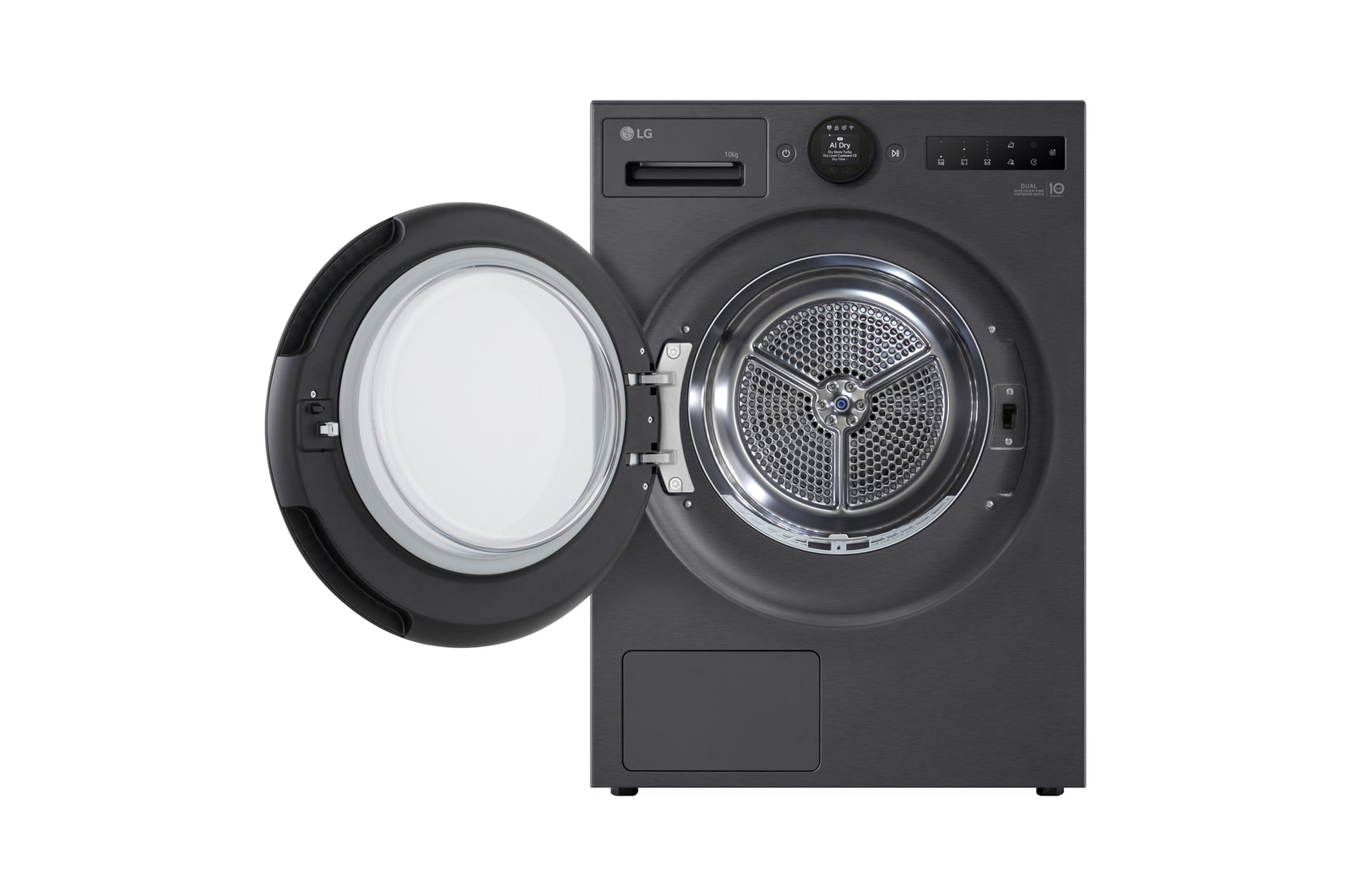 This RHX7010TBB black model standalone image shot in the white background show the front shot with the door open
