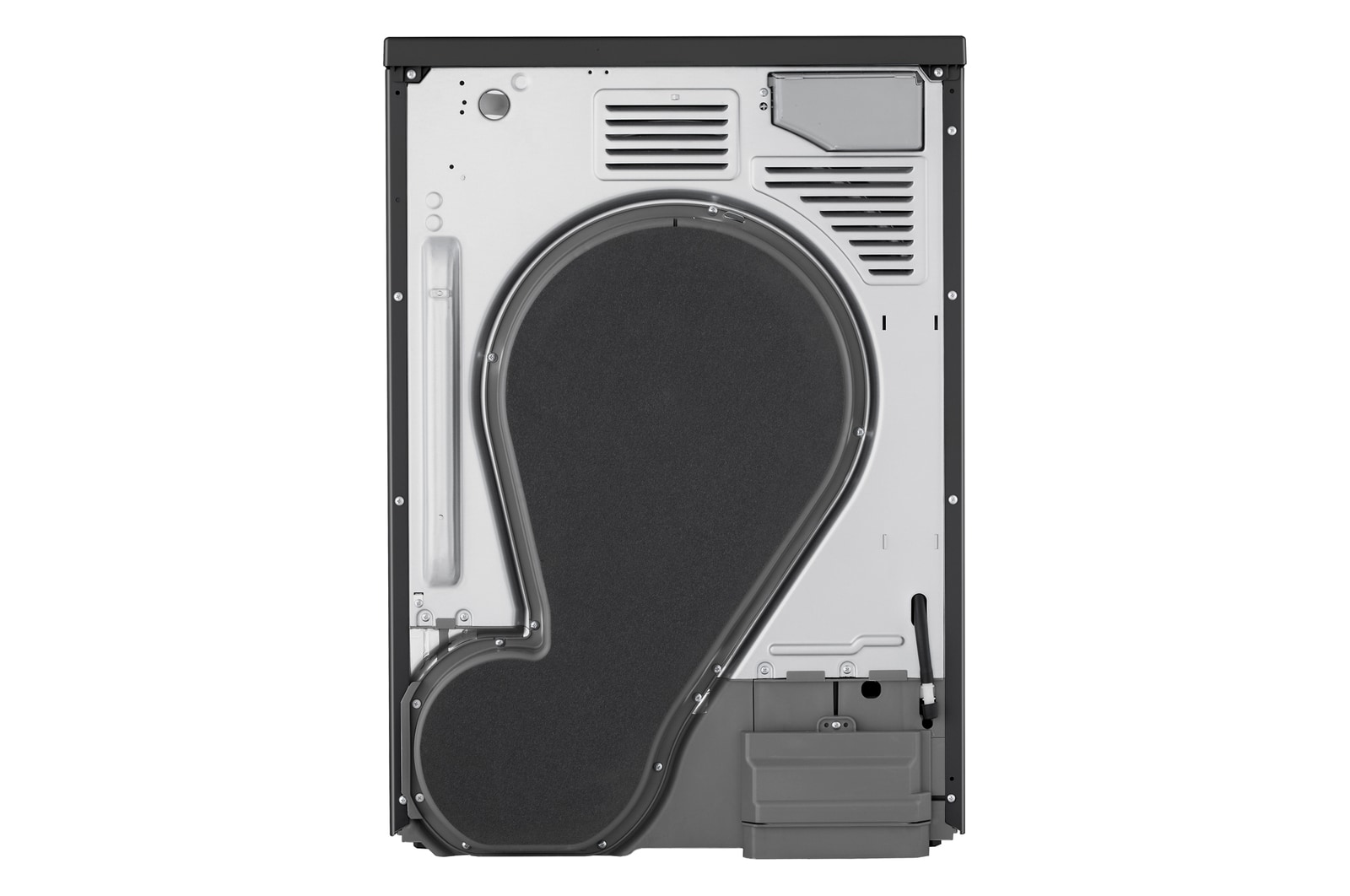 This RHX7010TBB black model standalone image shot in the white background show the back shot of the machine