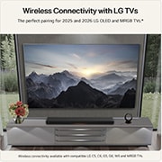 Feature card Designed for LG OLED TVs - showing a lifestyle image with OLED G5 or C5 TVs with the H7 wire-free setup