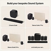 Feature card Build your bespoke sound system - this could be a setup for Cinema Suite or Stereo Suite 7 Pro or Stereo Suite 5 pro or your own design