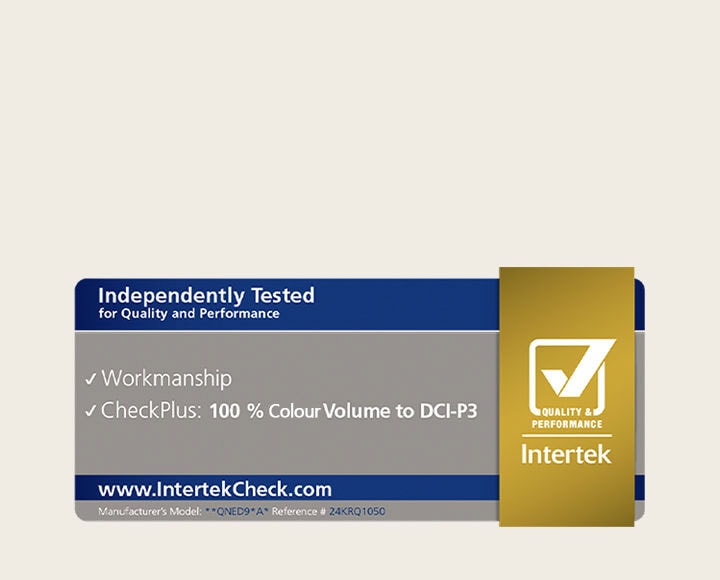 Intertrek certification for 100% colour Volume to DCI-P3.