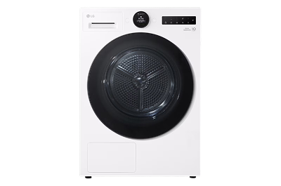 White front-load dryer.