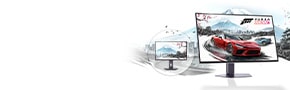 lg UltraGear GX7 4th gen oled monitor and lg Ultragear 27g610a-b IPS display monitor bundle pre-order, featuring Forza Horizon 6 game theme set in Japan with Sakura, snow and Mt Fuji
