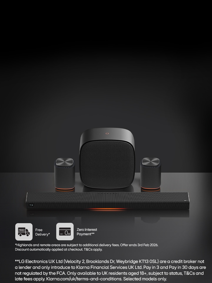 lg sound suite on a moody dark background 