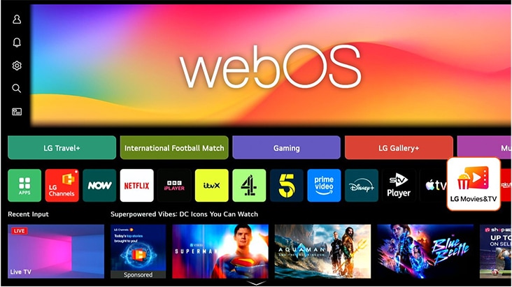 lg webOS screen view