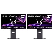 Front view of Set of 2 x 27” LG UltraGear™ OLED GX7 Gaming Monitor Bundle 27GX700A-B.27GX001