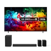 Front view of 85 inch LG QNED AI QNED70 TV & US40TR Soundbar Bundle 85QNED70B6A.US40TR