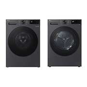 Front view of 11kg Washing Machine + 9kg Tumble Dryer Bundle, Series 5, Black F4X5011TBB.RHX5