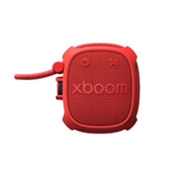 Front view of LG xboom Rock by will.i.am | Bluetooth speaker with extreme durability for outdoors - Red ROCK