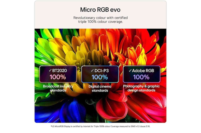 LG Mini RGB evo AI MRGB85’s alpha 8 AI Processor 4K Gen3 glows in blue light on a circuit board, highlighting AI processing performance with NPU up to x5.0 faster, CPU 10% faster processing, and 20% larger memory capacity.