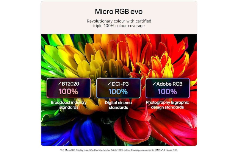LG Mini RGB evo AI MRGB85’s alpha 8 AI Processor 4K Gen3 glows in blue light on a circuit board, highlighting AI processing performance with NPU up to x5.0 faster, CPU 10% faster processing, and 20% larger memory capacity.