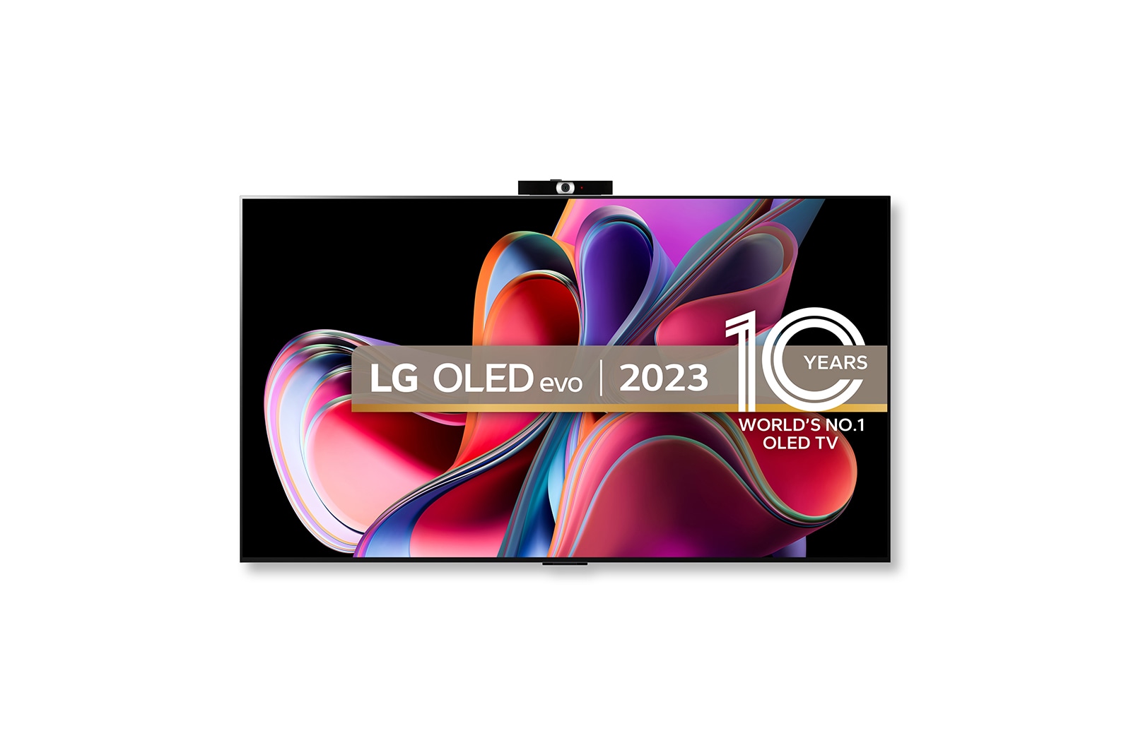 Front view of LG OLED G3 77&#34; TV &amp; VC23GA Smart Camera OLED77G36LA.VC23GA