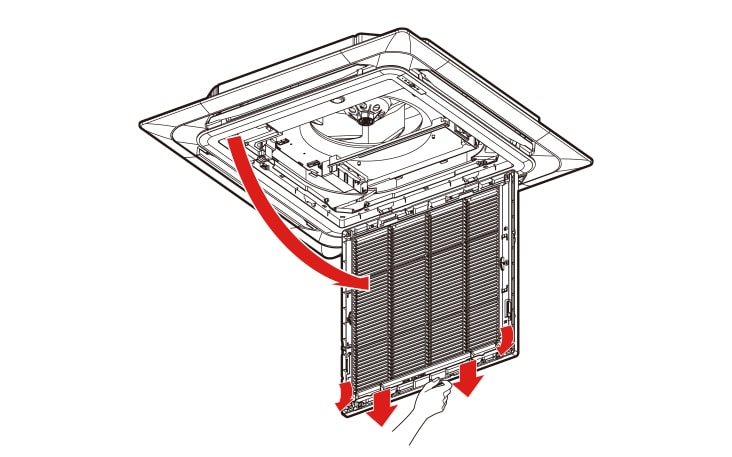 Open front panel and remove air filter