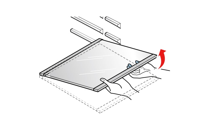 Lift the shelf slightly up after pulling it half way