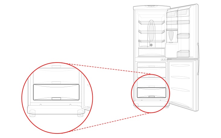 This is a drawer under the freezer compartment