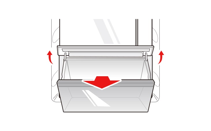 Lift the vegetable drawer up and remove it by pulling it out