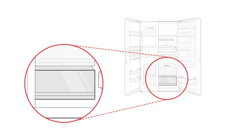 This is the vegetable drawer at the bottom of the refrigerator compartment