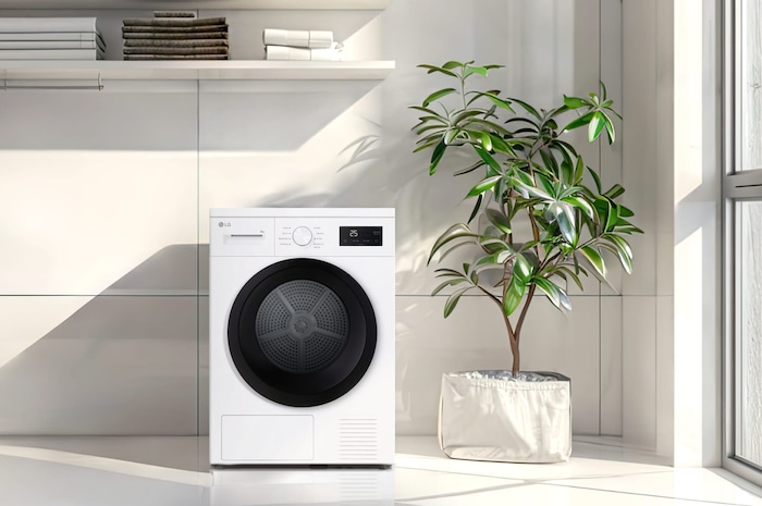 lifestyle cut of dryer in the laundry room