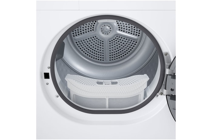 detailed image of the front top interior of the dryer