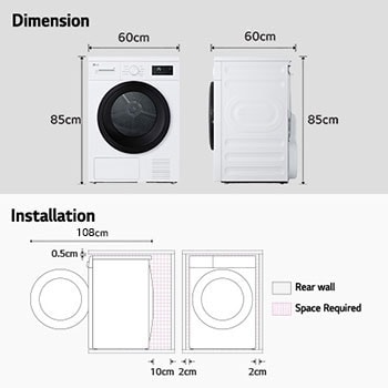 dryer dimension installation