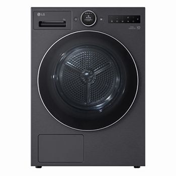 Front view of 9kg DUAL Inverter Heat Pump™ Tumble Dryer Series 9, Black RHX9009TBC