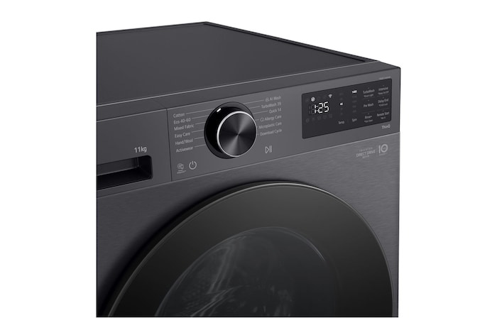 Detailed view of the stainless drum