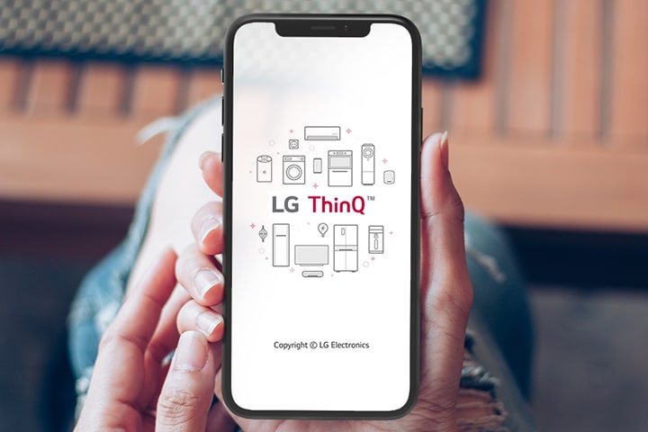 LG ThinQ App on Smartphone Screen	