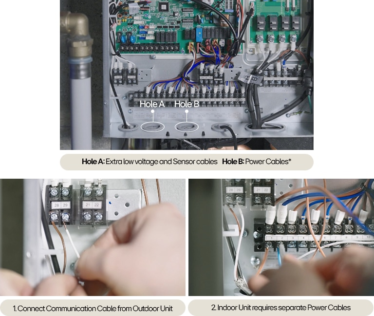 Installation process of connecting power to LG R290 Monobloc