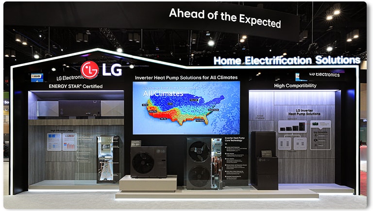 LG showcases ENERGY STAR inverter heat pump at AHR 2025, highlighting home electrification tech.