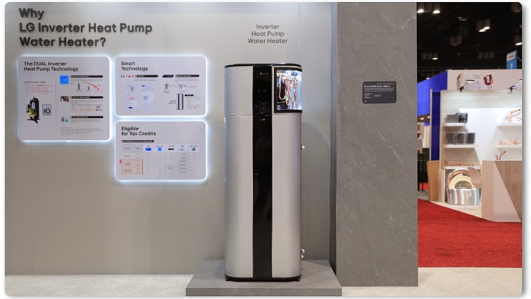 LG's booth at AHR 2025 featuring advanced HVAC systems and innovative home electrification technology.