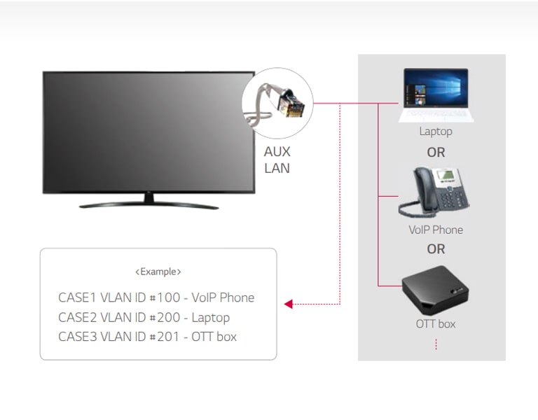LAN out with VLAN (Virtual LAN) ID1