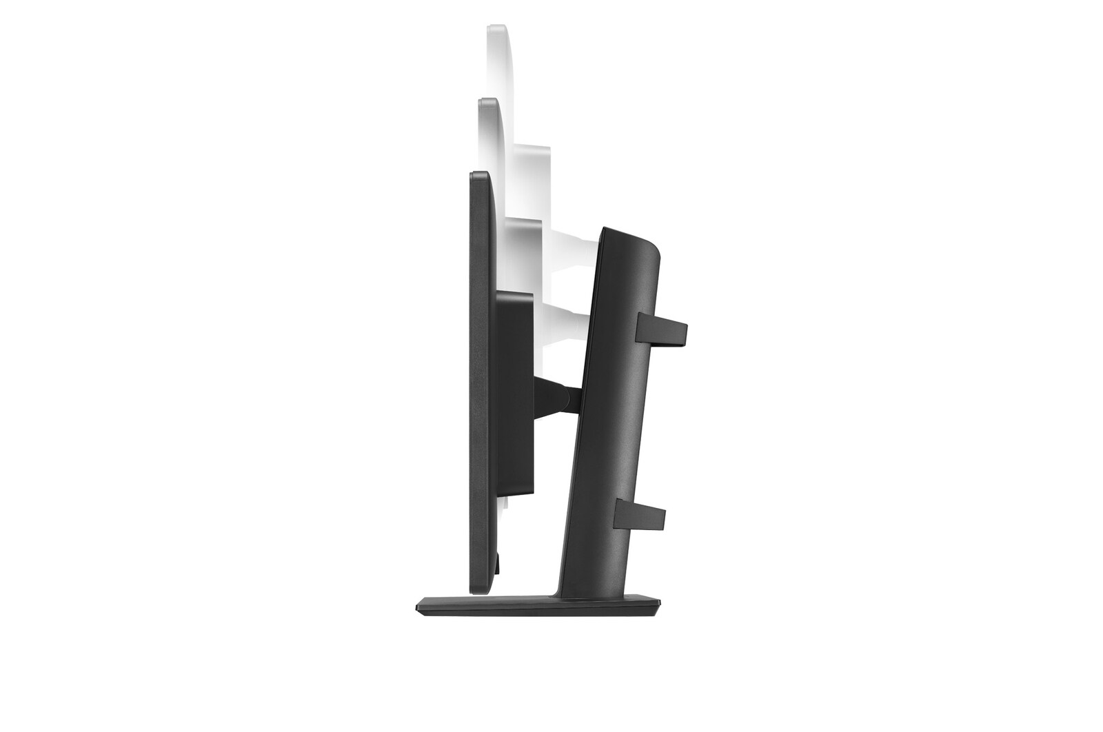side view of the screen moving downwards for height adjustment