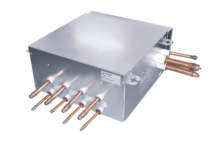Front view of MULTI V™ HEAT RECOVERY DISTRIBUTION BOX (14.1/ 56.4KW PER BRANCH/ PER UNIT) PRHR041