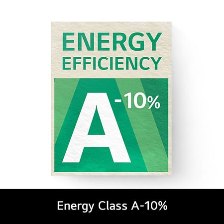 The official Energy Efficiency label for the LG F4Y511GBLN1 washing machine, showing its highly efficient A-10% rating.