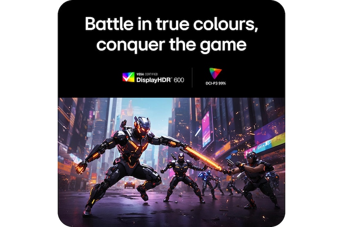 LG UltraGear Gaming Monitor 27G850A, featuring VESA DisplayHDR™ 600 and DCI-P3 99% for deep immersion into games with true colors.