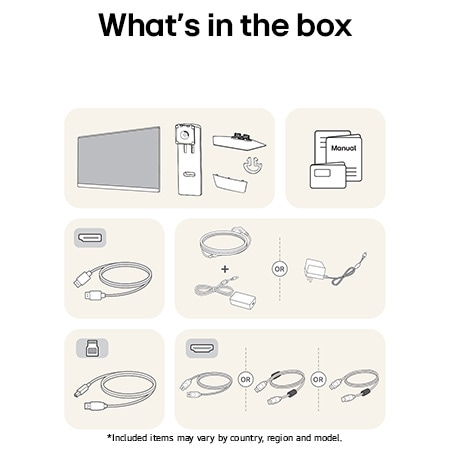 LG UltraGear Gaming Monitor 27G850A showing an overview of all included components, including the monitor body, stand parts, manual, and HDMI and DP cables.