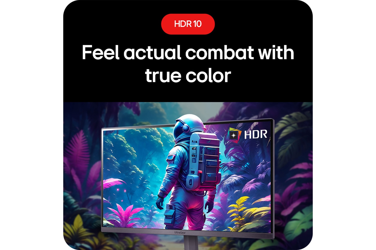 LG UltraGear Gaming Monitor 24GS50F, allowing users to feel actual combat with true color thanks to HDR 10 support. 