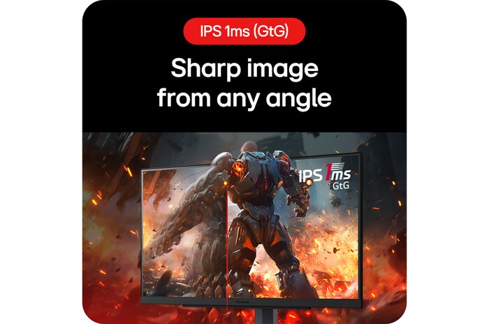 LG UltraGear Gaming Monitor 27GS75Q-B ensures a sharp image from every viewing angle thanks to IPS 1ms (GtG) technology.