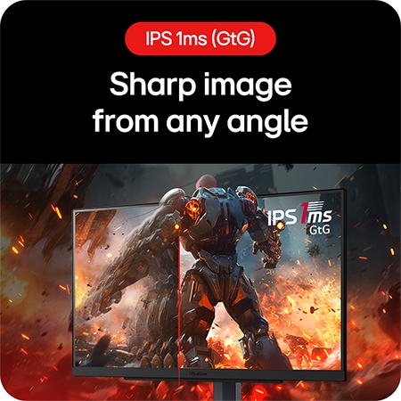 LG UltraGear Gaming Monitor 27GS75Q-B ensures a sharp image from every viewing angle thanks to IPS 1ms (GtG) technology.