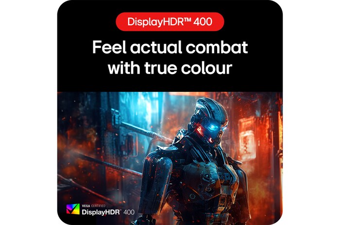 LG UltraGear™ Gaming Monitor 27GS85Q-B featuring VESA Certified DisplayHDR™ 400 for deeper contrasts and true, vivid colours during combat.