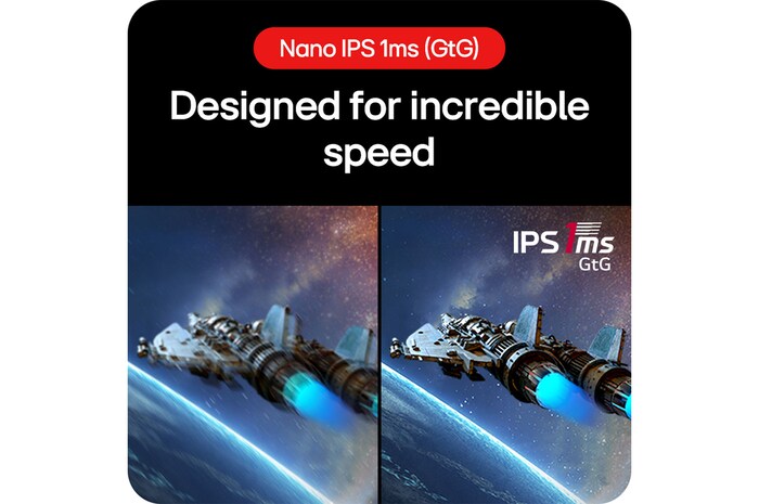 LG UltraGear™ Gaming Monitor 27GS85Q-B with Nano IPS 1ms (GtG), designed for incredible speed and crystal-clear motion without blur.