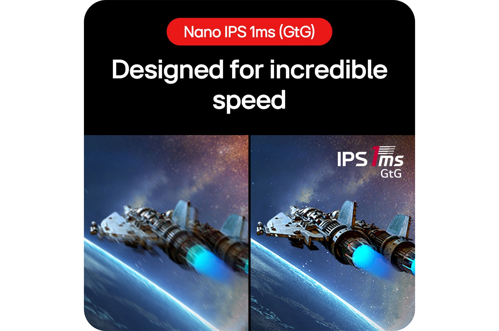 LG UltraGear™ Gaming Monitor 32GS85Q-B with Nano IPS 1ms (GtG), designed for incredible speed and crystal-clear motion without blur.