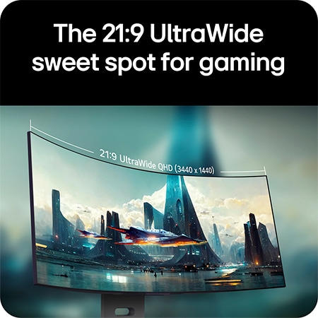LG Monitor 34GX900A delivers the 21:9 UltraWide QHD (3440 x 1440) gaming sweetspot via its Curved Display for a wide and immersive field of view.