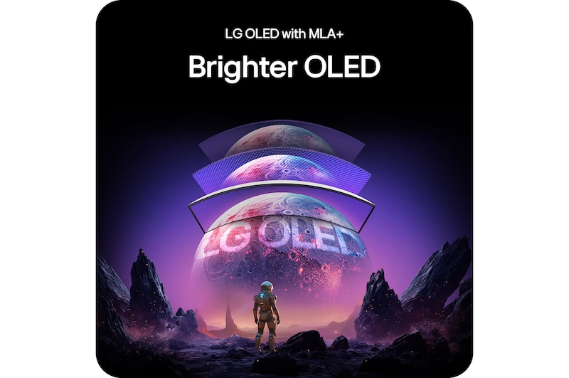 LG Monitor 39GX90SA highlighting LG OLED with MLA+ technology, delivering the brightest OLED picture with superior contrast for stunning visual quality.