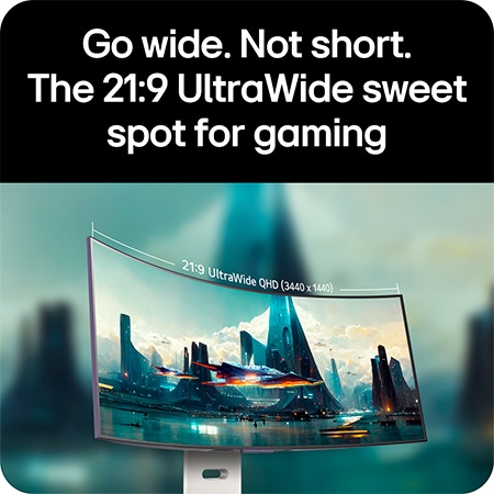 LG Monitor 39GX90SA delivers the 21:9 UltraWide QHD (3440 x 1440) gaming sweetspot via its Curved Display for a wide and immersive field of view.