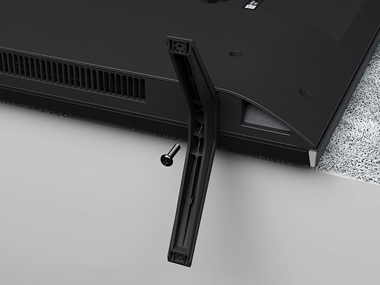 Step-by-step video guide showing how to attach the stand to the LG NanoCell AI NANO81 4K Smart TV.