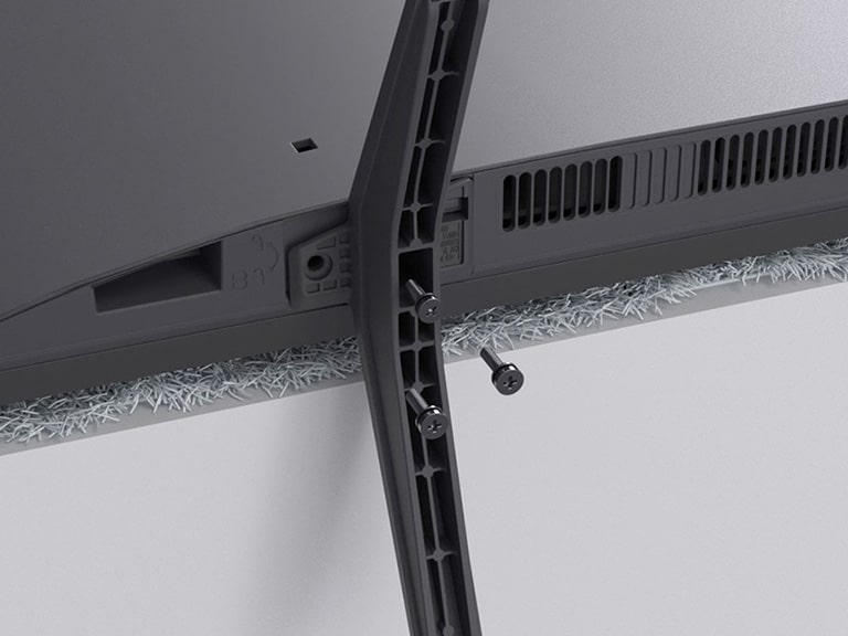 Step-by-step video guide showing how to attach the stand to the LG NanoCell AI NANO81 4K Smart TV.