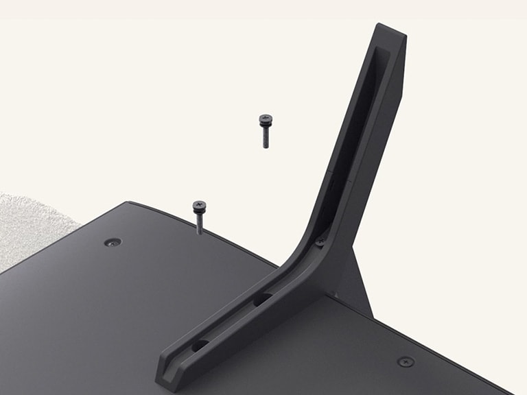 Video guide showing how to securely set up the LG QNED AI QNED82 4K Smart TV with the supplied stand.