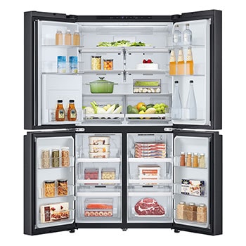 Front view with all door open with food